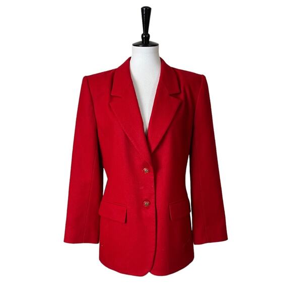 Pendleton Blazer Vintage Two Button 100% Virgin Wool Classic Red Women’s Size 10 - Picture 11 of 11